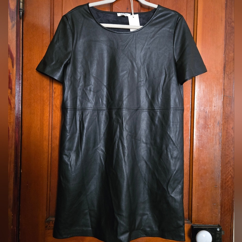 Faux leather shorts sleeve dress NWT Z Supply women's Medium